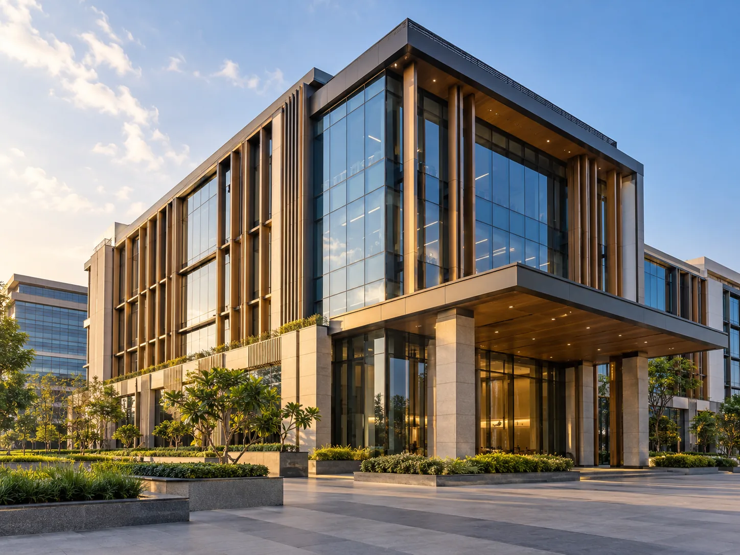 Contemporary commercial architecture concept